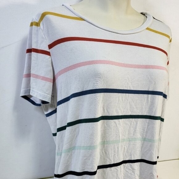 Torrid White with Coloured Stripes Blouse - Picture 4 of 8